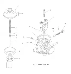 ENGINE, CARBURETOR, UPPER - A12NG50FA (49ATVCARBUPPER12SCRAM)