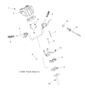 STEERING, HANDLEBAR and CONTROLS - A12NG50FA (49ATVHANDLEBAR10BOSSI)