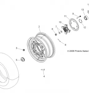 WHEELS, FRONT and HUB - A12ZN55AA/AQ/AZ (49ATVWHEELFRT10SPXP550)