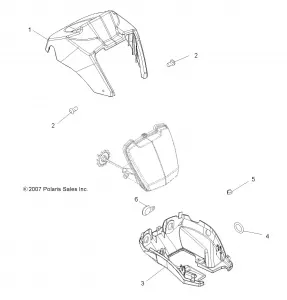 BODY, HEADLIGHT POD - A12CF76AA (49ATVHEADLIGHT08SP500EFI)