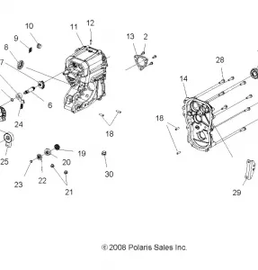 DRIVE TRAIN, MAIN GEARCASE - A12CF76AA (49ATVGEARCASE096X6)