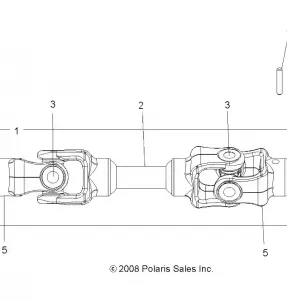 DRIVE TRAIN, REAR PROP SHAFT - A12CF76AA (49ATVSHAFTPROPRR096X6)