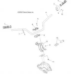 STEERING, HANDLEBAR and CONTROLS - A12CF76AA (49ATVHANDLEBAR09SP500EFI)