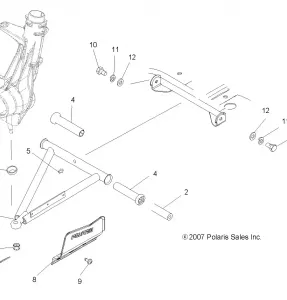 SUSPENSION, A-ARM and STRUT MOUNTING - A12CF76AA  (49ATVAARM08SP500)