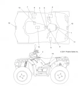 BODY, Наклейки - A12ZN5EFF (49ATVDECAL12SP550F)