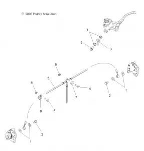 BRAKES, FRONT BRAKE LINES - A12MH50FF/FX/FY (49ATVBRAKELINE09SP500TR)