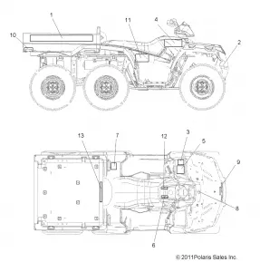 BODY, Наклейки - A12CF76FF (49ATVDECAL12SP8006X6F)