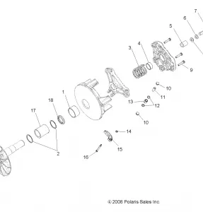 DRIVE TRAIN, PRIMARY CLUTCH - A12MH76FF (49RGRCLUTCHDRV09RZRS)