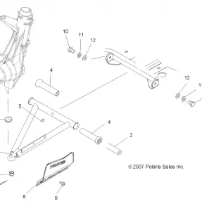 SUSPENSION, A-ARM and STRUT MOUNTING - A12MH76FF (49ATVAARM08SP500)