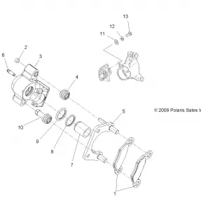 BRAKES, REAR CALIPER - A12DH50AX/AZ (49ATVCALIPER10SP500TRG)