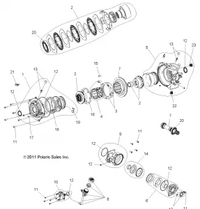 DRIVE TRAIN, FRONT GEARCASE INTERNALS - A12TN55AA/AZ (49ATVGEARCASE1332963)