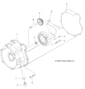 ENGINE, MAGNETO COVER - A12TN55AA/AZ (49ATVMAGNETOCVR09SPXP550)