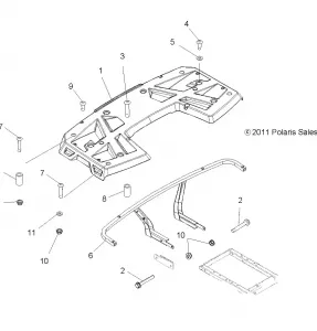 BODY, REAR RACK - A13MH50TD (49ATVRACKMTGRR12SP500F)