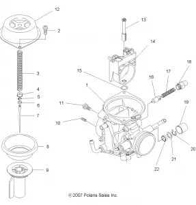 ENGINE, CARBURETOR, UPPER - A13MH50TD (49ATVCARBUPPER08SP500)