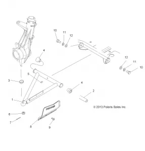 SUSPENSION, A-ARM and STRUT MOUNTING - A13MH50TD  (49ATVAARM13SP500HD)