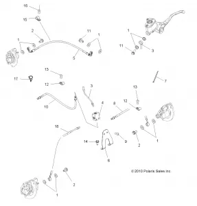 BRAKES, BRAKE LINES - A13DN5EAF/EAR (49ATVBRAKELINE11SPEPS550)