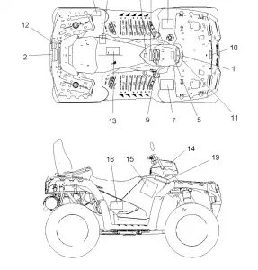 BODY, Наклейки - A13DN5EFL (49ATVDECAL13SPTRG550EPSI)