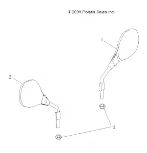 BODY, MIRRORS - A13DN8EFW (49ATVMIRRORS09SP500TR)