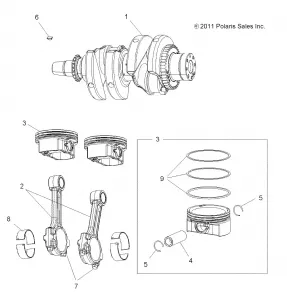 ENGINE, CRANKSHAFT and PISTON - A13DN8EAF/EAL/EAR (49ATVCRANKSHAFT12SPTRGEPS850)