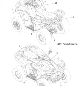 BODY, Наклейки - A13EA32FA (49ATVDECAL12BOSSI)