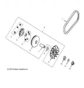 DRIVE TRAIN, PRIMARY CLUTCH - A14PB20AF (49ATVCLUTCH12PHX)