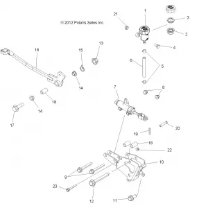 BRAKES, BRAKE PEDAL and MASTER CYLINDER - A14GH9EFW (49ATVBRAKEFOOT13SP850F)