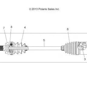 DRIVE TRAIN, Приводной вал, FRONT - A14GH9EFW (49ATVSHAFTDRIVE13SP550)