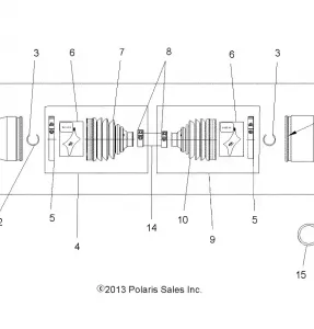 DRIVE TRAIN, Приводной вал, REAR -  A14GH9EFW (49ATVSHAFTDRIVERR13SP550)