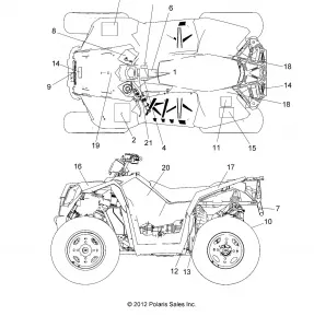 BODY, Наклейки - A14GH8EFI (49ATVDECAL13850SCRAMI)