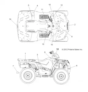 BODY, Наклейки - A14MH46AA/AH/MS46AA (49ATVDECAL13SP400)