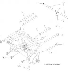 DRIVE TRAIN, MID GEARCASE MOUNTING - A14CF76AA (49ATVGEARMIDMTG096X6)