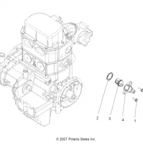 ENGINE, Охлаждение SYSTEM THERMOSTAT - A14CF76AA (49ATVMANIFOLD08SP800EFI)