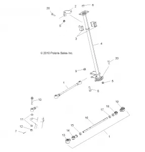 STEERING, STEERING POST - A14CF76AA (49ATVSTEERING116X6)