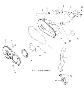 BODY, CLUTCH COVER and DUCTING - A14CF76FA (49ATVCLUTCHCVR136X6)