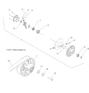 DRIVE TRAIN, SECONDARY CLUTCH - A14YN8EAJ/EAT (49MVCLUTCHDRVN12SP850)