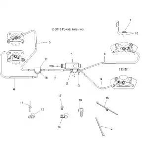 BRAKES, BRAKE LINES AND MASTER CYLINDER - A14BH33FJ (49ATVBRAKELINE14325)