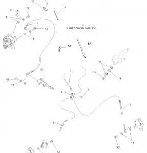 BRAKES, BRAKE LINES - A14MN50EM/EA (49ATVBRAKELINE13SP500TR)