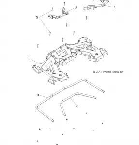 BODY, REAR RACK and HAND GRIPS - A14DH57AA/AJ (49ATVRACKMTGRR14SP570TRG)