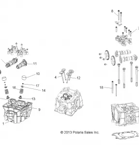 ENGINE, Головка блока цилиндров, CAMS and VALVES - A14DH57AA/AJ (49RGRCYLINDERHD14570)