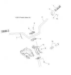 STEERING, HANDLEBAR and CONTROLS - A14DH57AA/AJ (49ATVHANDLEBAR14SP570)