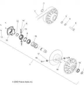 DRIVE TRAIN, SECONDARY CLUTCH - A14DH57FJ (49ATVCLUTCHDRIVEN08SPX25)