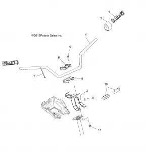 STEERING, HANDLEBAR and CONTROLS - A14DH57FJ (49ATVHANDLEBAR14SP570F)