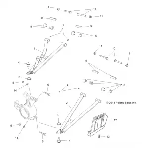 SUSPENSION, FRONT A-ARMS - A14ZN55TA (49ATVSUSPFRT13SP550)