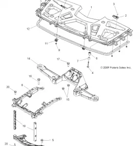 BODY, FRONT RACK and SUPPORTS - A14ZN8EAB/C/I/M/S (49ATVRACKMTG10SPXP550)