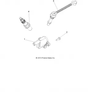 ELECTRICAL, IGNITION COIL, WIRE AND SPARK PLUG - A15SET57CA/S57CJ/CA (49ATVIGNITION14SP570)