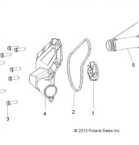 ENGINE, WATERPUMP IMPELLER and COVER - A15SJE57HI (49ATVWATERPUMP14SP570)