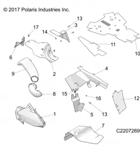 BODY PANELS, THERMAL SHIELDS - A-17-01-D/E Applies to 2015-2016 Sportsman 1000 1-UP Models AFTER Safety Recall A-17-01-D/E has been completed where applicable.  (C2207269)