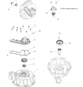 ENGINE, Охлаждение SYSTEM and WATER PUMP - A15SXE95FK (49ATVWATERPUMP13SPXP850)