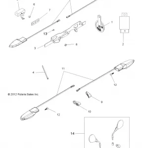 ELECTRICAL, TURN SIGNALS, LP BRACKET, MIRRORS and HORN - A15SVA85FD (49ATVTURNSIG13SCRAM850I)