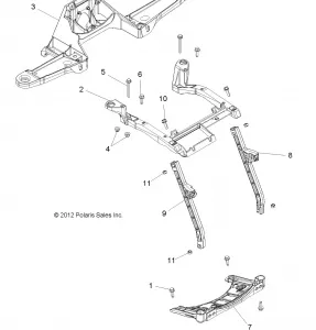 BODY, FRONT RACK SUPPORT - A15SVA85HD (49ATVRACKMTG13850SCRAM)